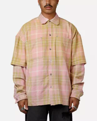 Mens Dip Fade Flannel Shirt