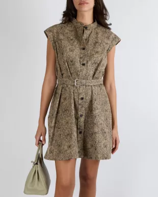 Dioriviera Short Belted Shirtdress Beige Cotton
