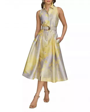 Belted Sleeveless Shirtdress