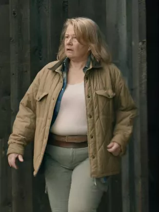 From S04 Elizabeth Saunders Camel Quilted Jacket