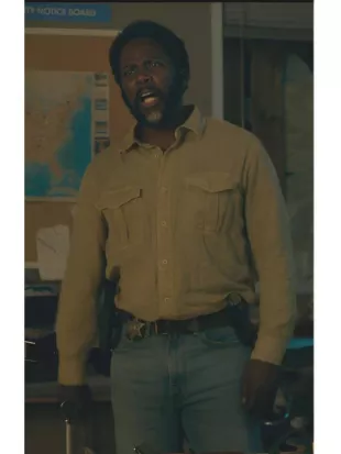 From S04 Boyd Stevens Beige Button Down Shirt