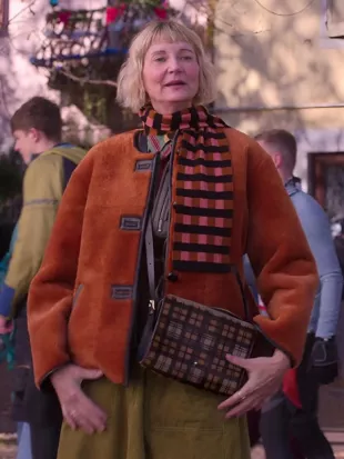 The Four Seasons S2 Kerri Kenney Orange Fur Reversible Jacket