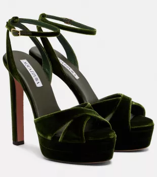 Divine 130 Velvet Platform Sandals