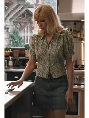 Yellowstone S04 Kelly Reilly Green Printed Top