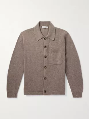 Wool And Cashmere-Blend Cardigan In Neutral