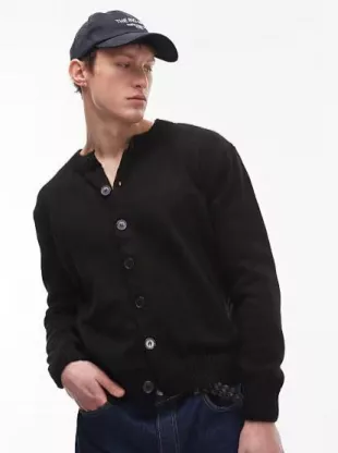 Crew Neck Button Through Cardigan