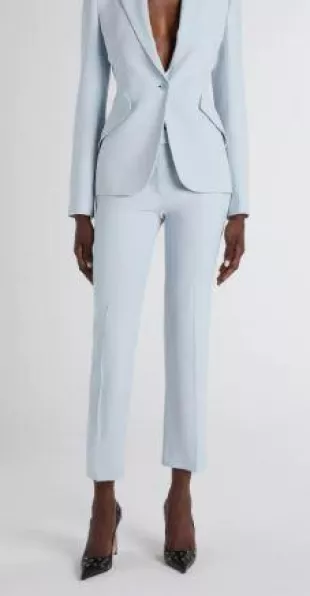 Crop Tailored Crepe Trousers