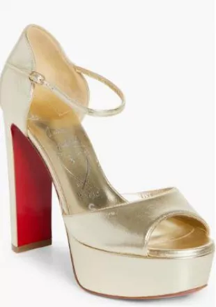 Sandaloo Metallic Peep Toe Platform Sandal