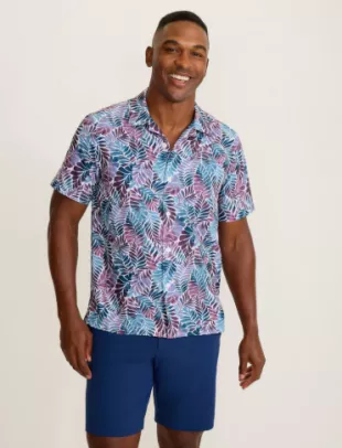 Coast Palm Mirage Short Sleeve Woven Camp Shirt