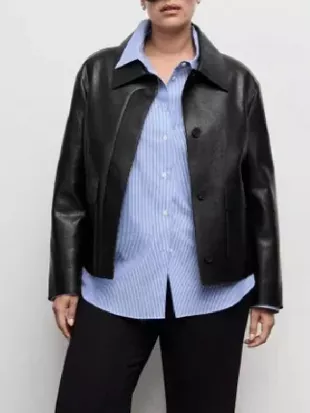 The Fortune S01 Amanda Black Leather Jacket