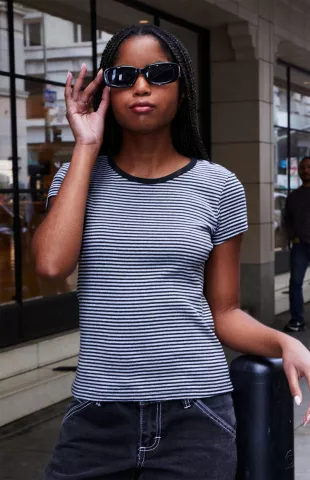 Striped Hailie Basic Top