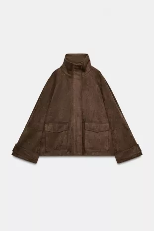 Faux Suede Pocket Jacket
