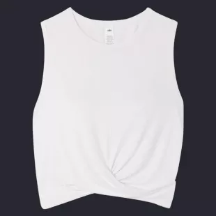 White Twist Front Tank Top