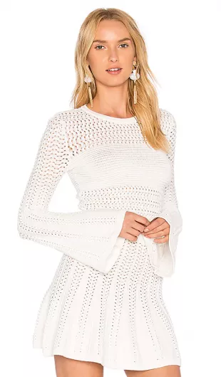 White Open Knit Sweater
