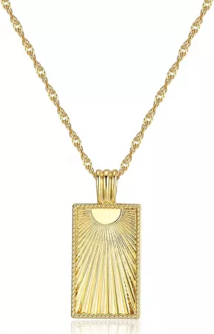 Womens Rose Coin Gold Necklace