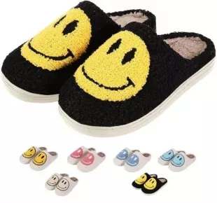 Retro Fuzzy Face Slippers
