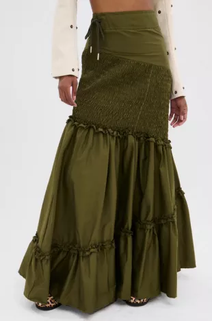 It Only Gets Better Ruched Maxi Skirt