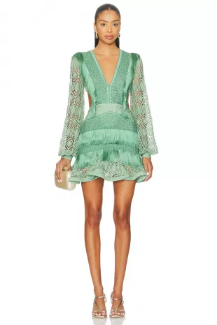 Samba Fringe Long Sleeve Mini Dress
