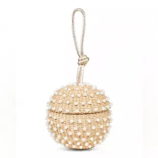 Faux Pearl Disco Ball Wristlet