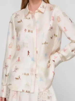 The Kelly Clarkson Show Kelly Clarkson Printed Satin Blouse