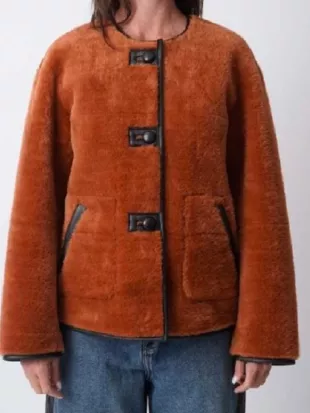 The Four Seasons S02 Kerri Kenney Orange Sherpa Jacket
