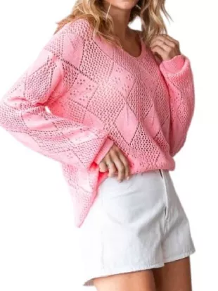 Baylen Out Loud S03 Baylen Dupree Diamond Knit Sweater