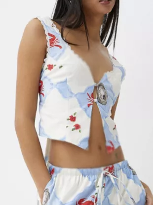 Below Deck Down Under S04 Alesia Harris Crabs Print Top