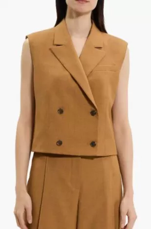 Double Breasted Crop Vest