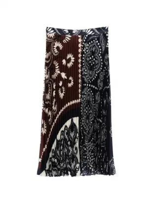 Milord Mix Print Midi Skirt