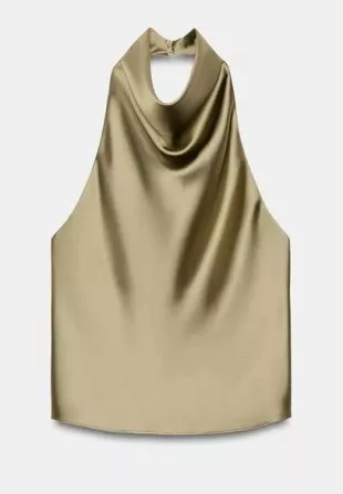 Satin Effect Halter Top