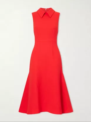 Leontine Wool-crepe Midi Dress