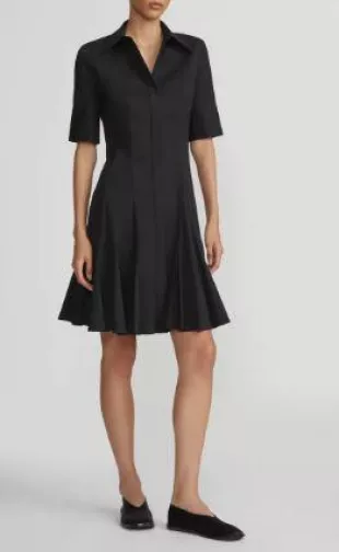 Godet Pleat Shirtdress