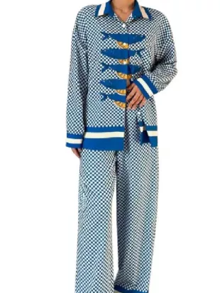Below Deck Down Under S04 Daisy Kelliher Leamon & Fish Print Pants Suits