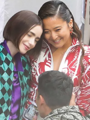 Emily In Paris S06 Ashley Park Floral Print Red Jacket