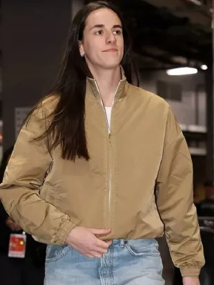 Caitlin Clark Fever vs Fire Brown Jacket