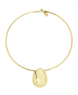 Sculpted Dome Pendant Wire Collar Necklace