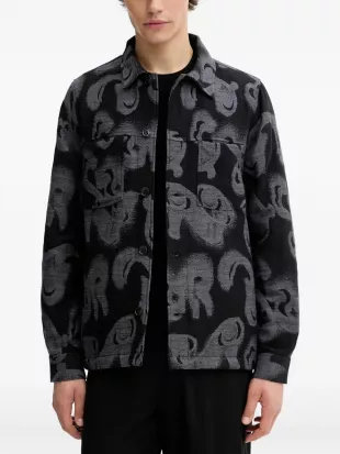 Patterned Chest-pocket Overshirt