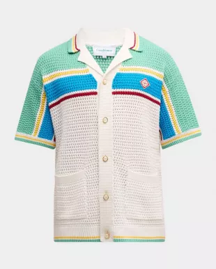 Crochet Button-Down Tennis Shirt