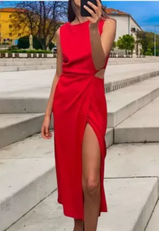 Cut Out Ruched Dress
