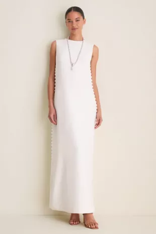 Crepe Button Camille Maxi Dress