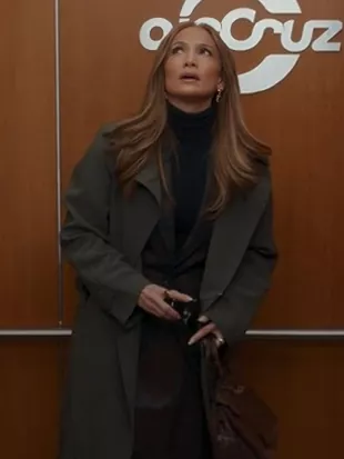 Jennifer Lopez Office Romance Black Coat