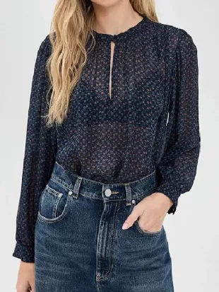 Dutton Ranch 2026 Beth Dutton Navy Dotted Blouse
