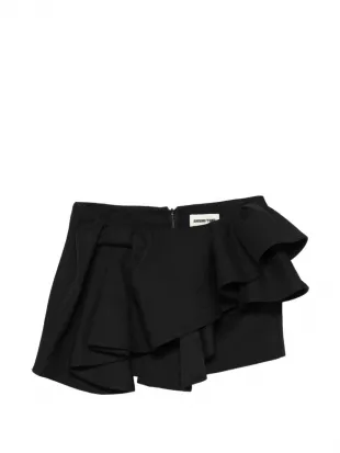 Asymmetrical Bow & Ruffle Skirt