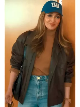 Jennifer Lopez Office Romance 2026 Brown Leather Jacket