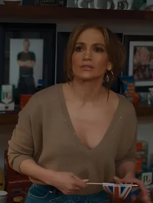 Office Romance 2026 Jennifer Lopez V Neck Sweater