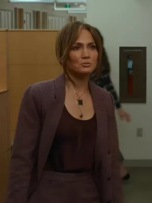 Office Romance Jennifer Lopez Burgundy Suit