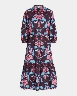 Hutton Puff-Sleeve Midi Shirtdress