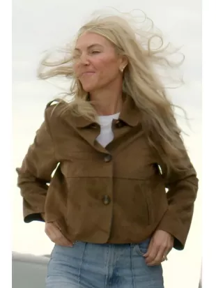 Battle on the Beach S05 Sarah Baeumler Tan Suede Jacket