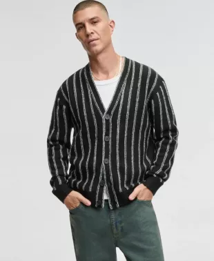 Relaxed-Fit Striped Sport Cardigan
