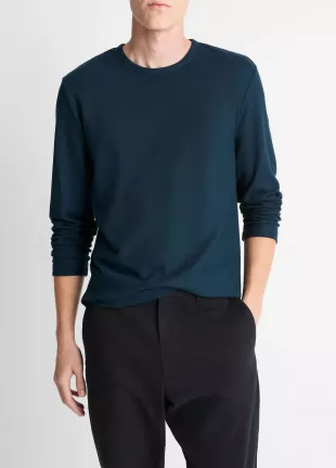 Pima Cotton Piqué Long Sleeve T-Shirt